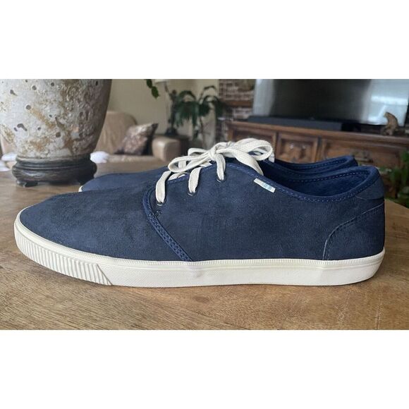 TOMS Men Carlo Casual Lace Up Sneakers- Navy GenuineSuede, US 11.5/ EUR 44.5 - Picture 1 of 8